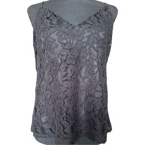 Black Lace V-Neck Tank Top |Socialite|Size S| Excellent Condition